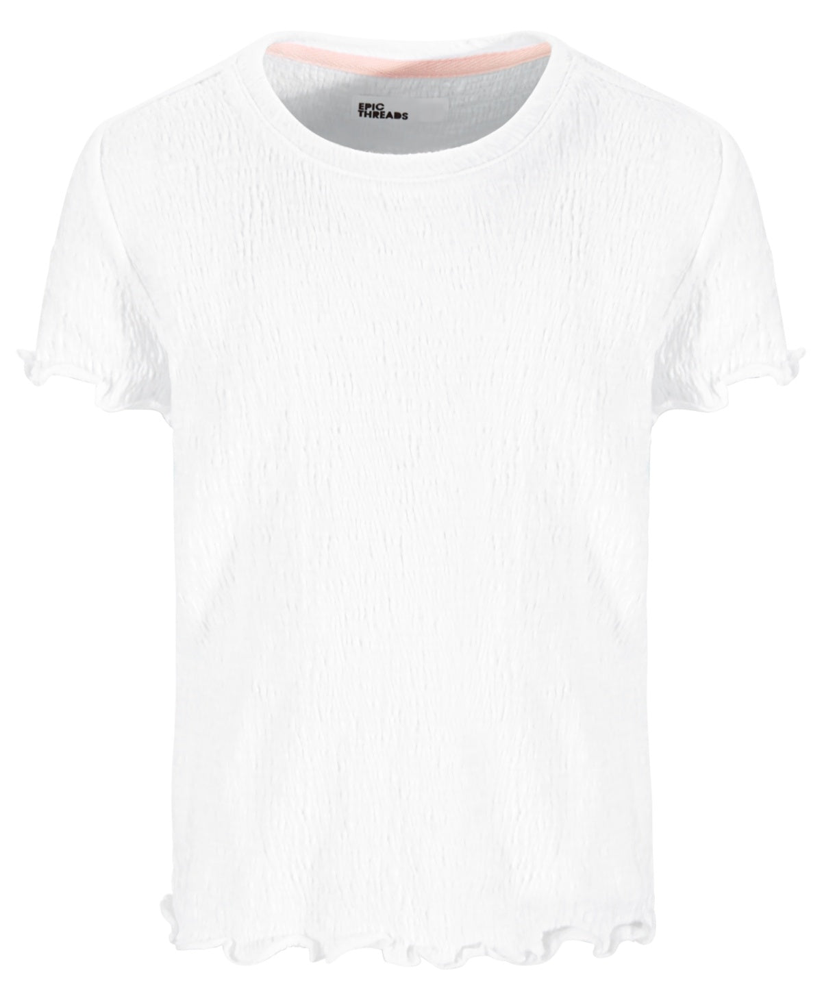 Epic Threads Girls Solid-Color Textured T-Shirt - Bright White