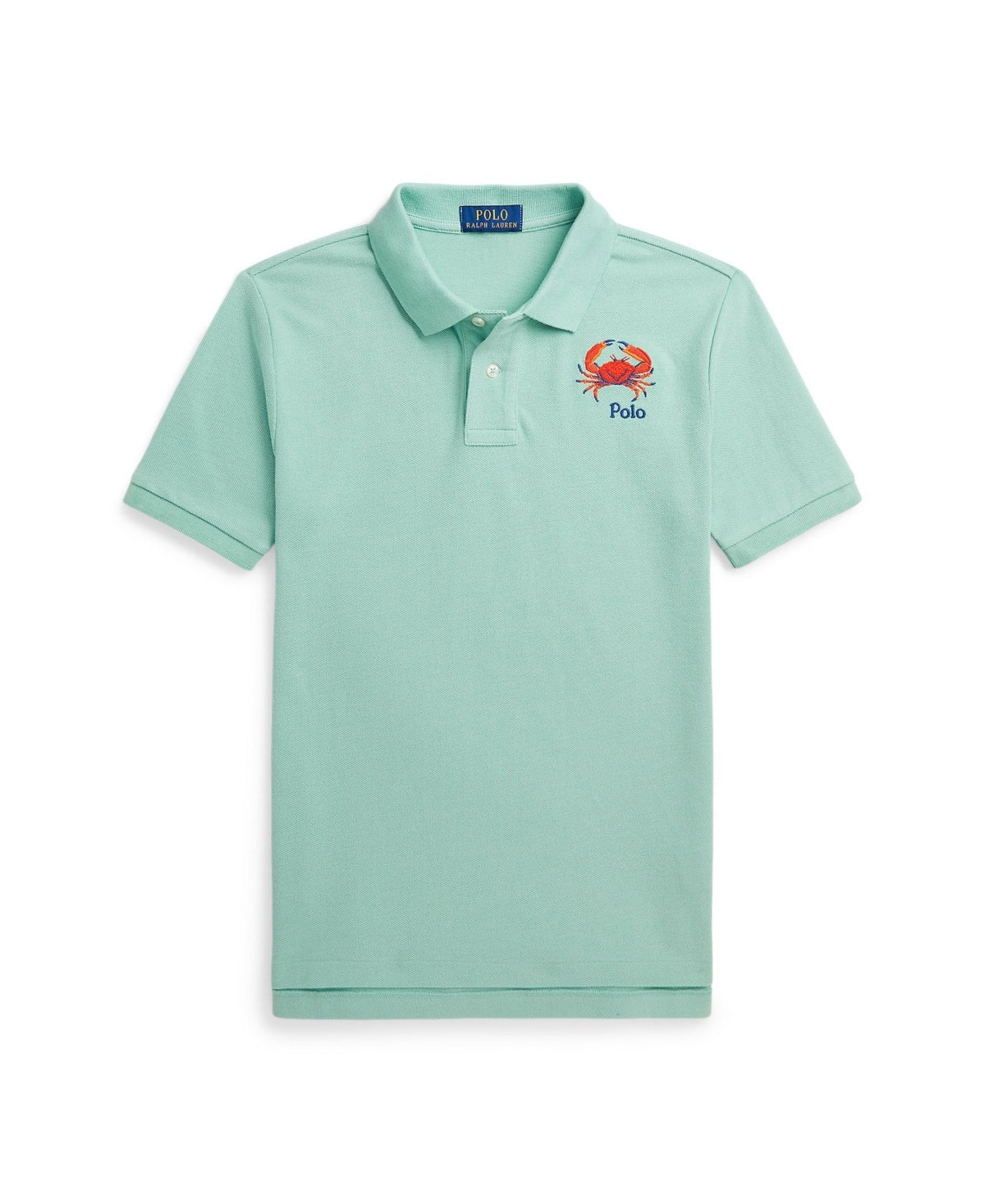 Polo Ralph Lauren Big Boys Crab-Embroidered Cotton Mesh Polo Shirt