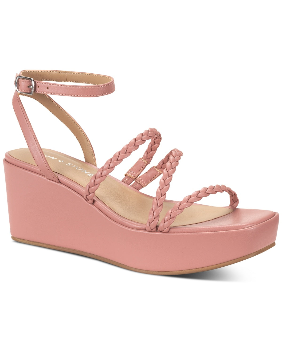 Sun + Stone Women's Alyssaa Strappy Platform Wedge Sandals