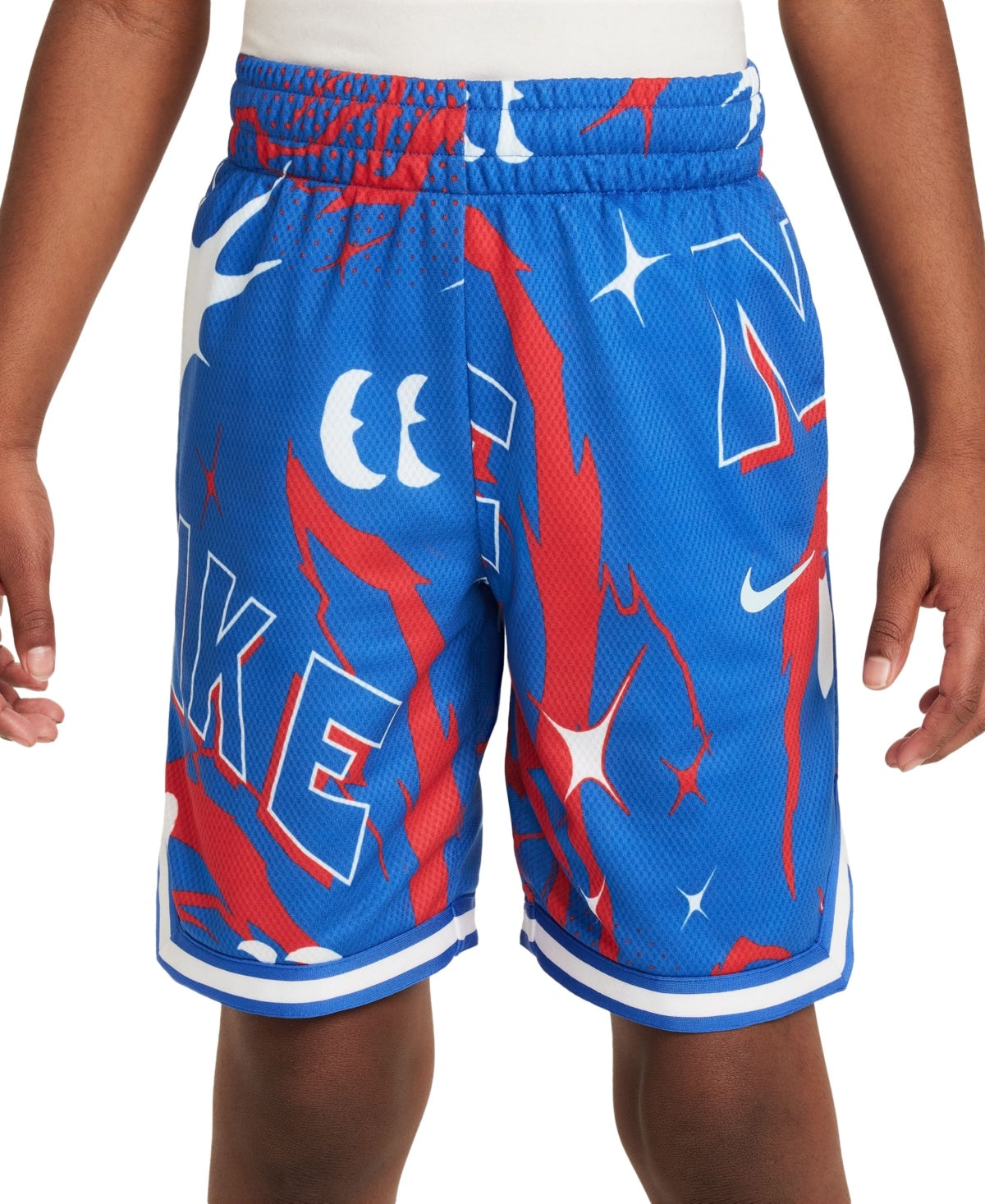 Nike Big Boys Dri-FIT DNA Classic-Fit Printed Mesh Basketball Shorts