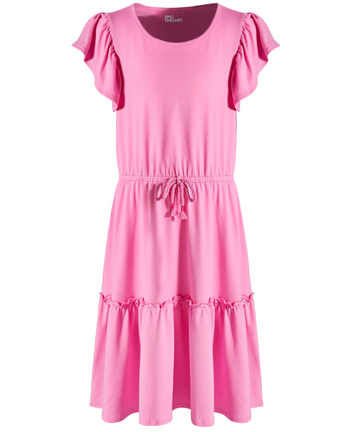 Epic Threads Big Girls Solid Tiered Dress- Juicy Pink