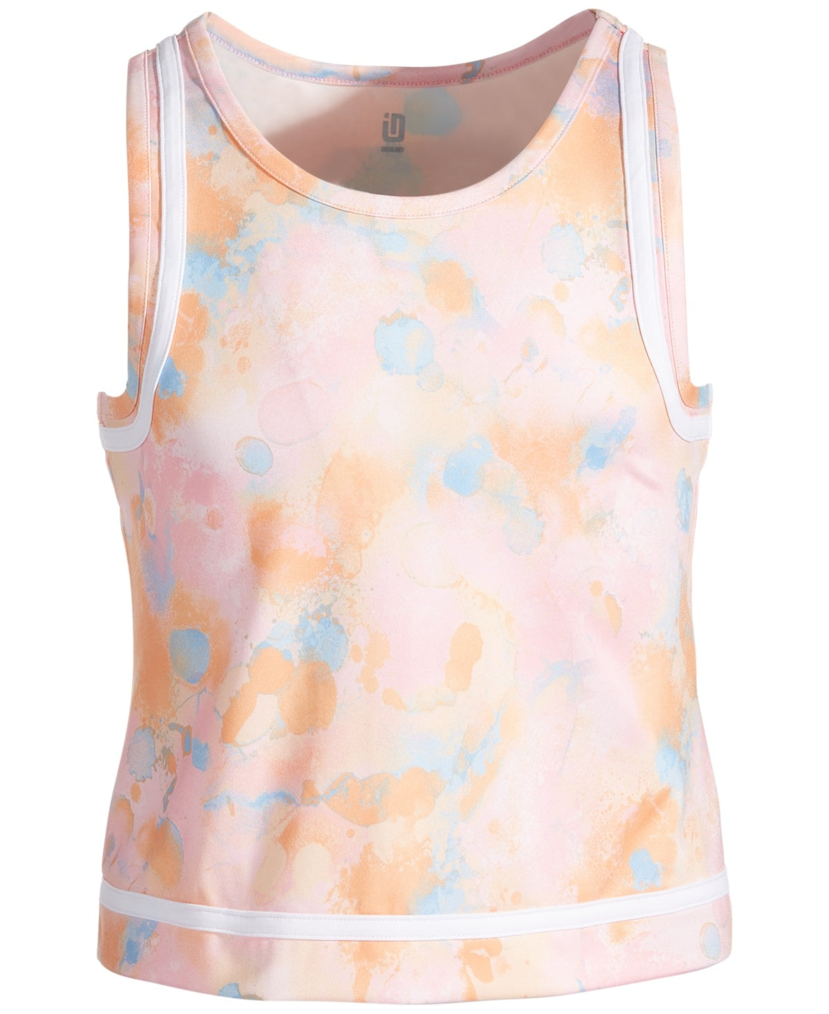 ID Ideology Big Girls Dreamy Bubble Printed Tank Top with Piping- Pink Icing