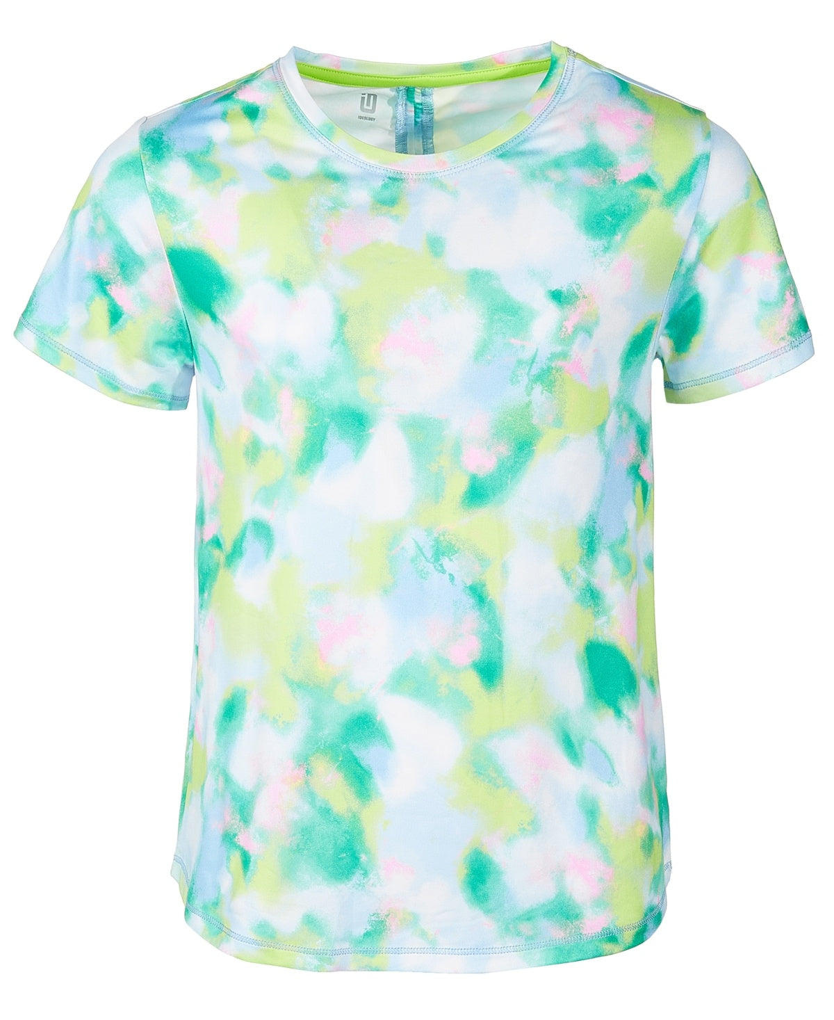 ID Ideology Big Girls Spray Abstract-Print T-Shirt- Skysail Blue