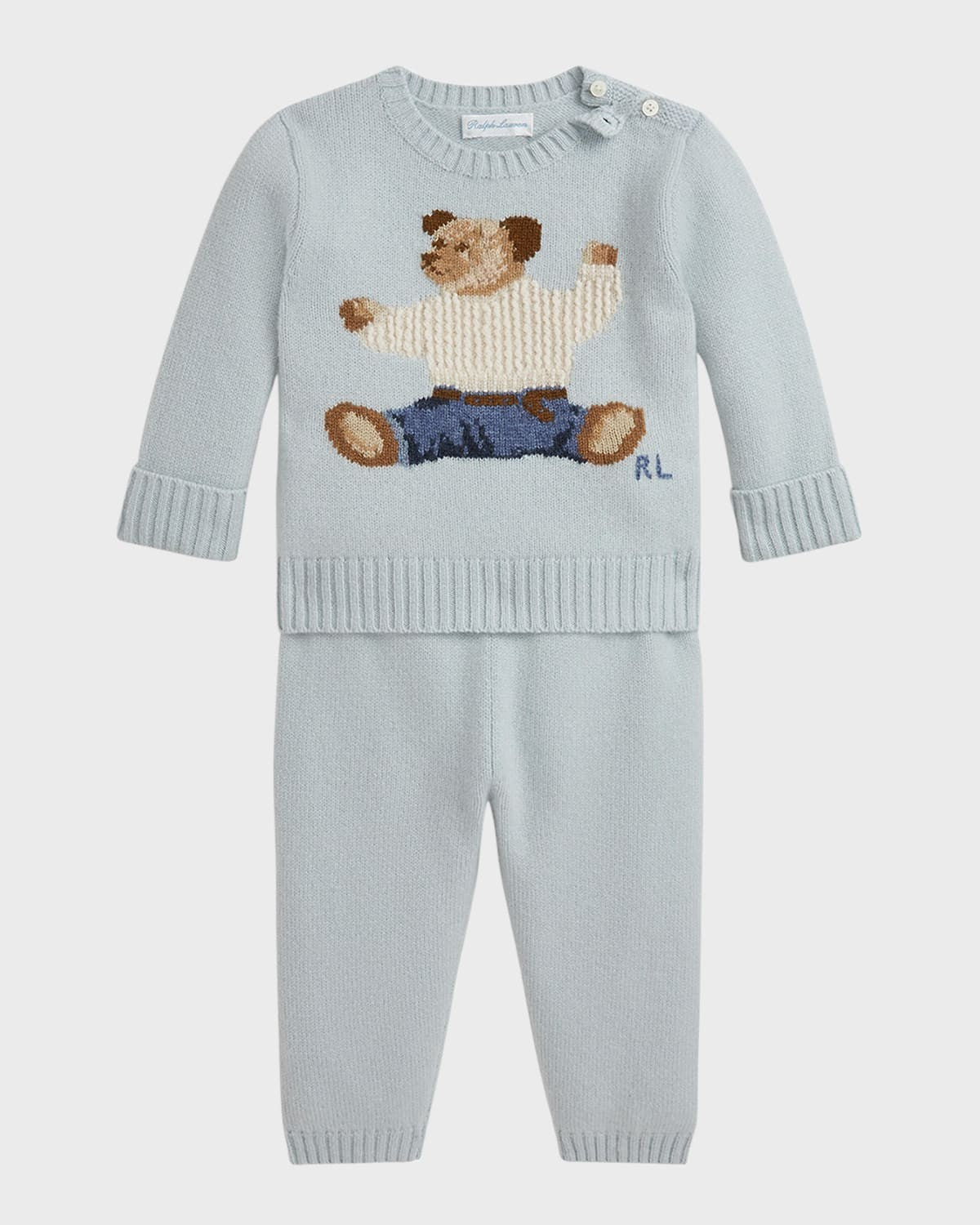 Polo Ralph Lauren Boy's Two-Piece Polo Bear Intarsia Cashmere Set