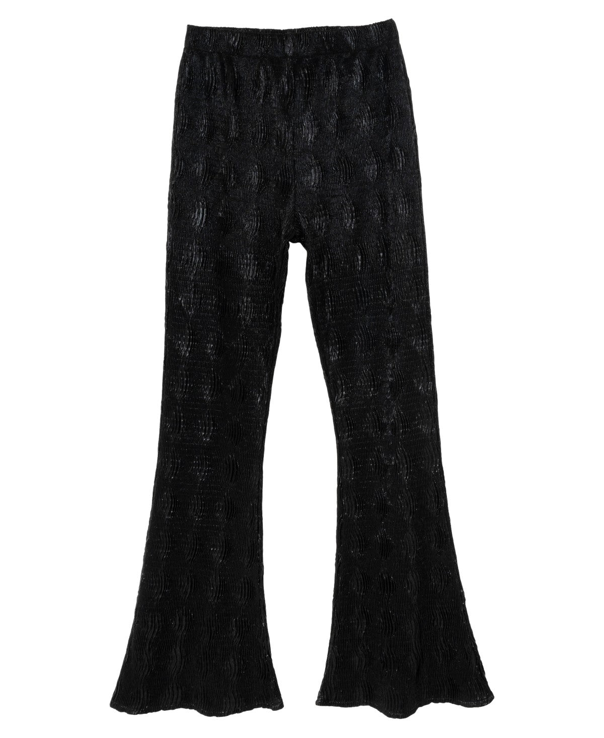Stella 88 Big Girls Textured Knit Flare Pant - Black