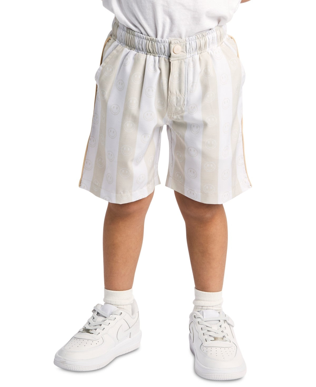 Sovereign Code Big Boys Striped Smile-Print Swim Trunks