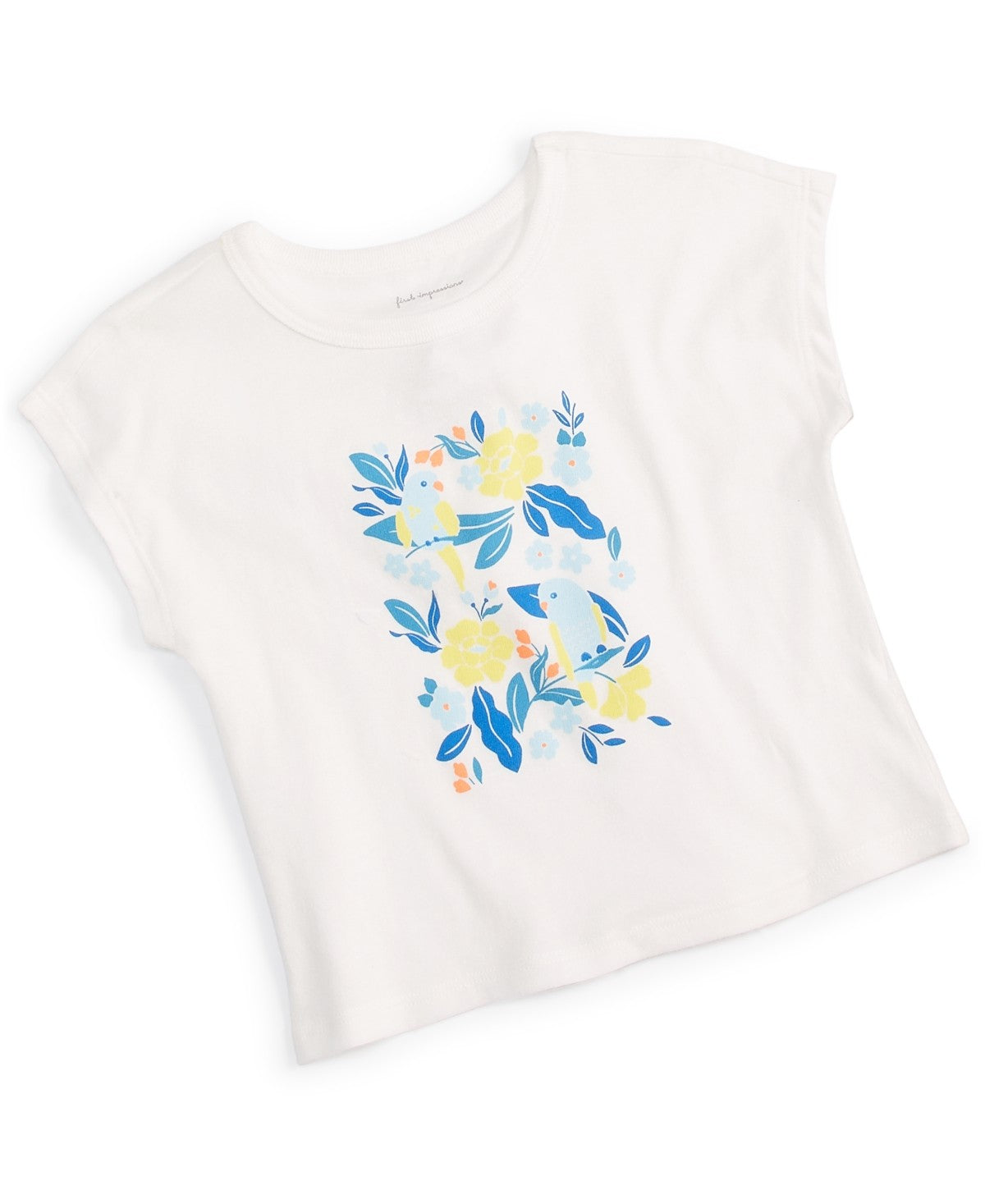 First Impressions Baby Girls Jungle Hangout Graphic T-Shirt - Angel White