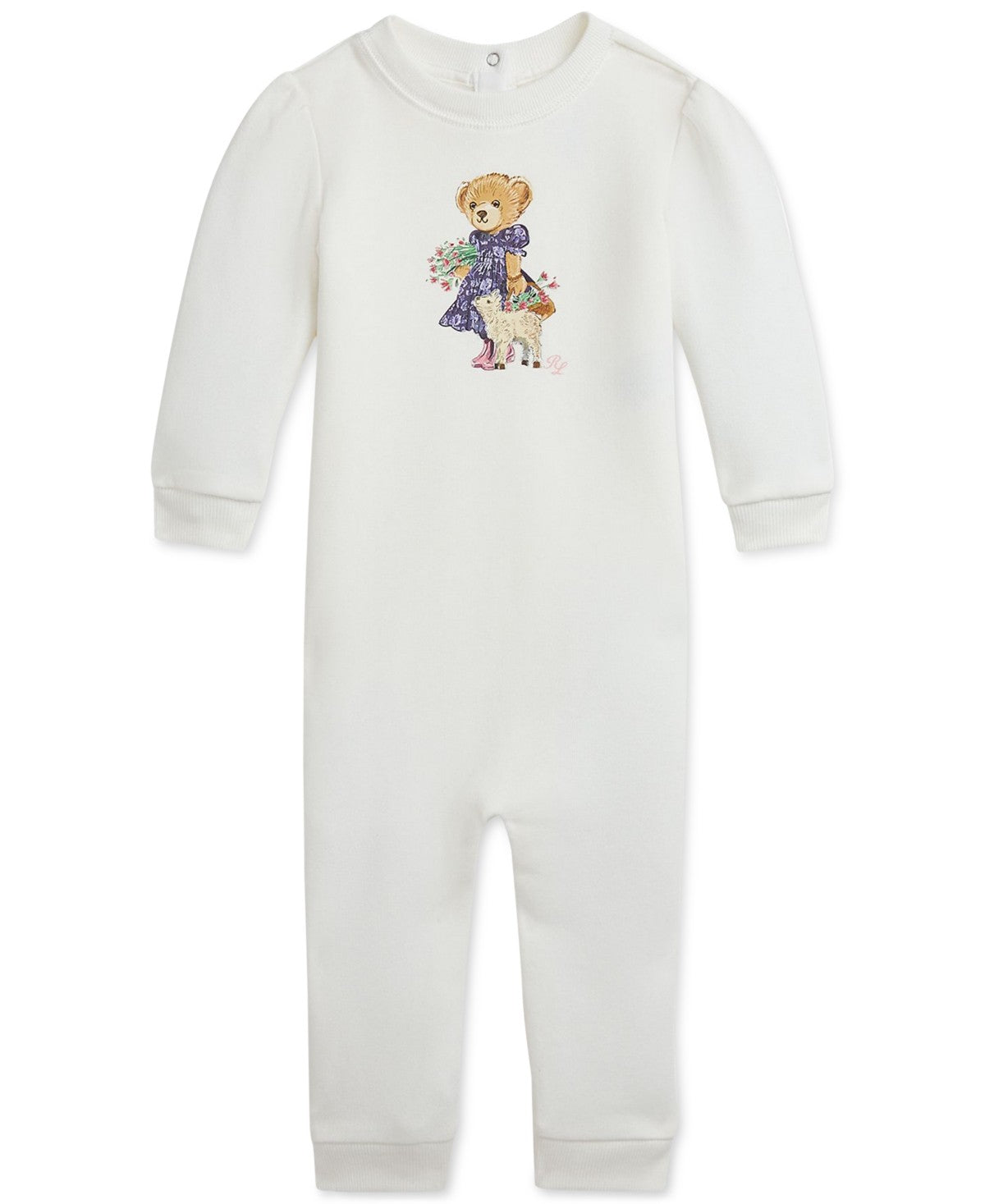 Polo Ralph Lauren Baby Polo Bear Fleece Coverall - White