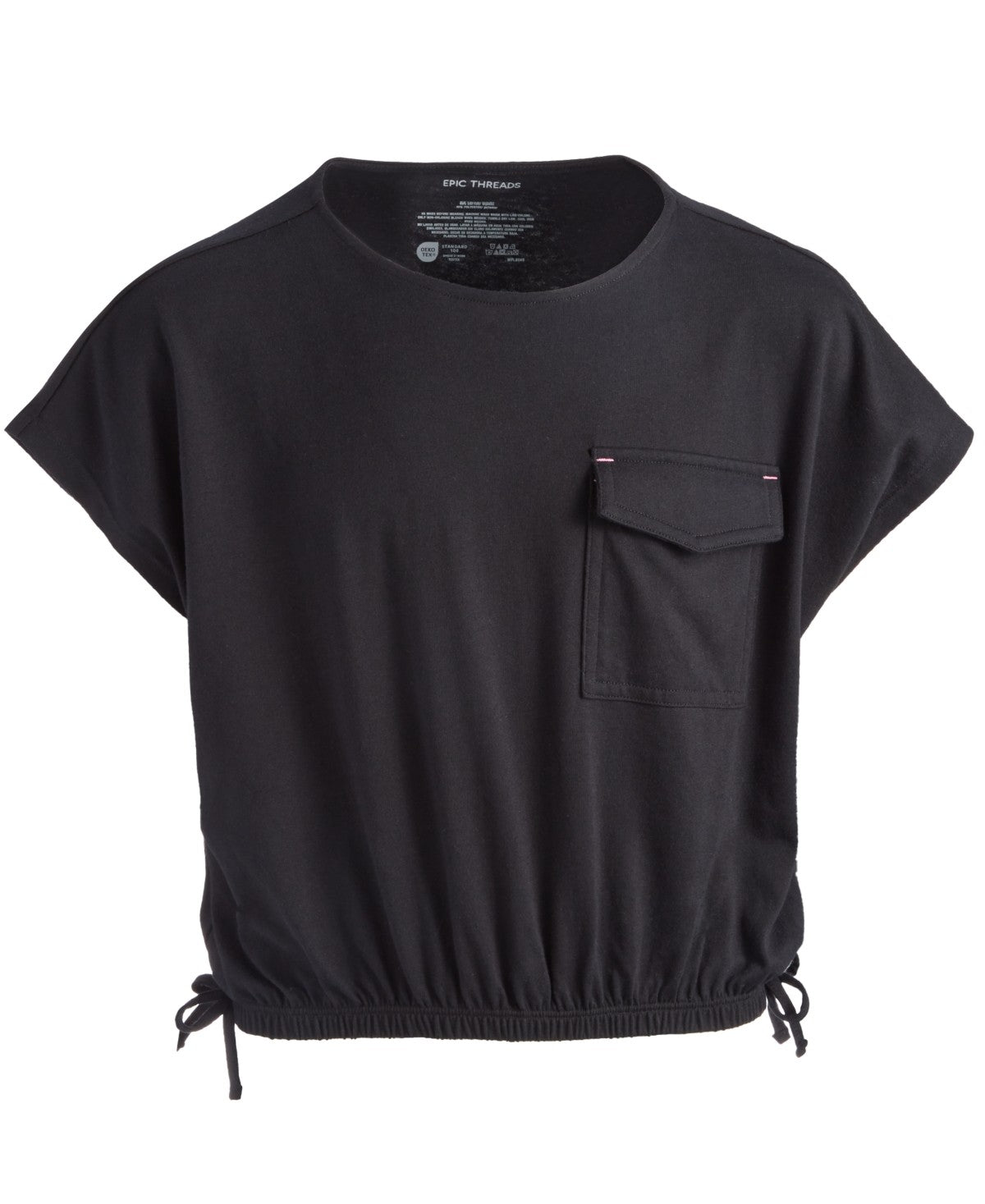 Epic Threads Girls Side-Tie Top - Deep Black