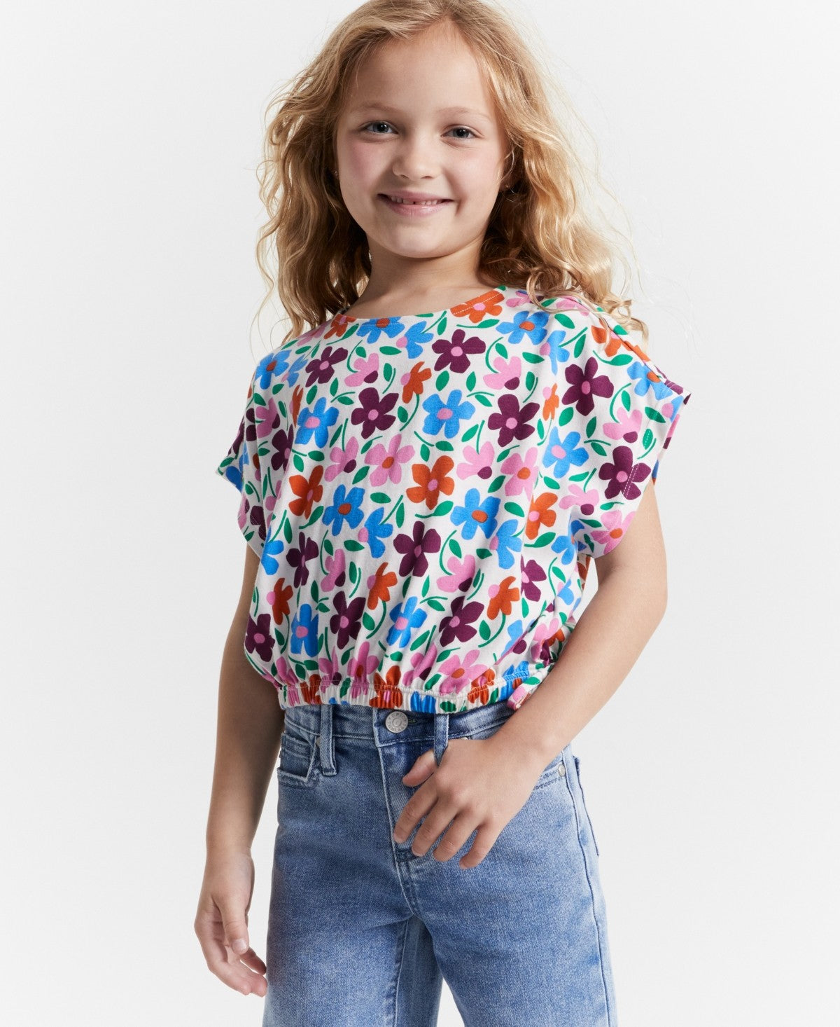 Epic Threads Girls Side-Tie Top- Floral