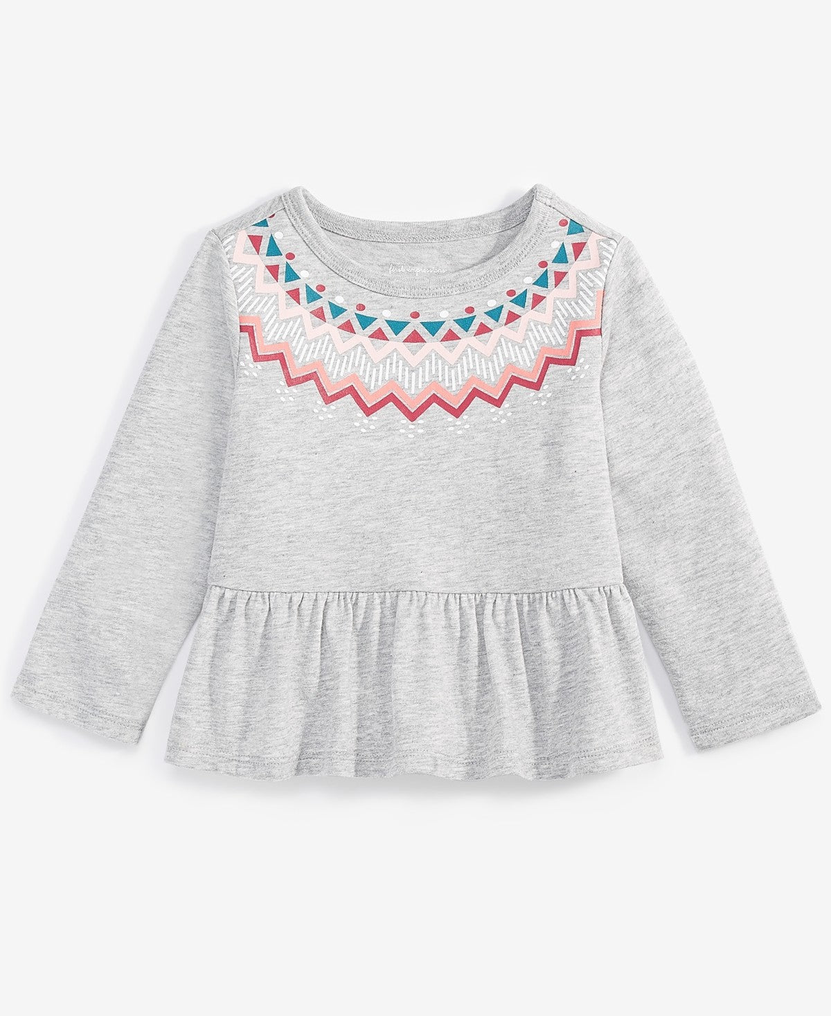 First Impressions Baby Girls Fair Isle Long-Sleeve Peplum T-Shirt