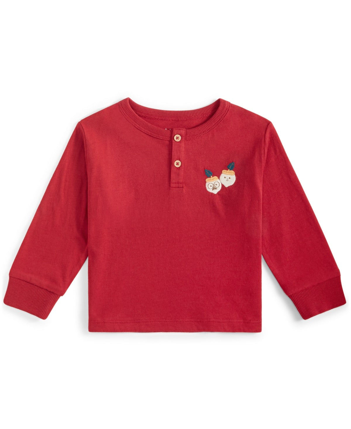 First Impressions Baby Boys Acorn Embroidered Long-Sleeve Henley