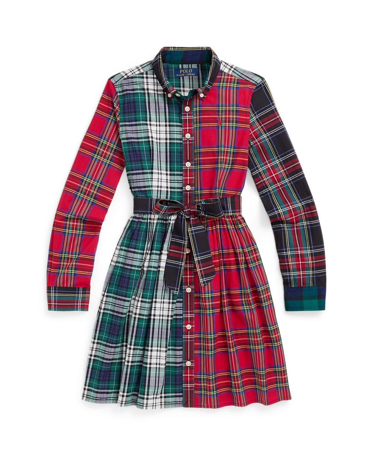 Polo Ralph Lauren Girls Plaid Cotton Fun Shirtdress