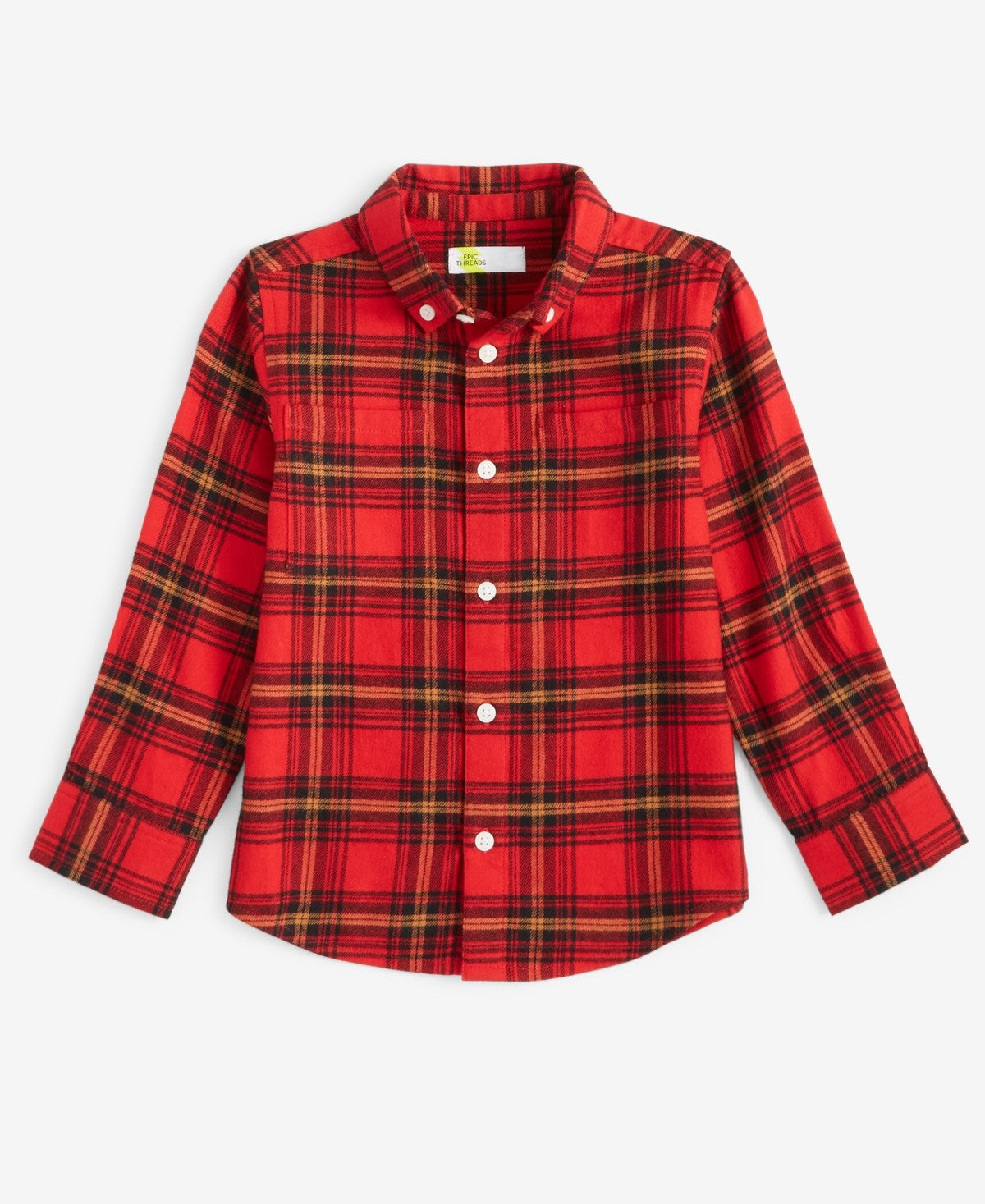 Epic Threads Toddler Boys Mary Plaid Flannel Shirt- Cherry Candy