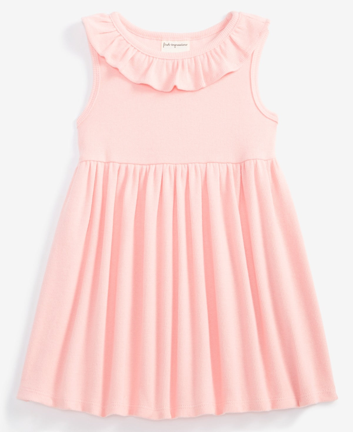 First Impressions Baby Girl Cotton-Blend Ruffled Knit Dress