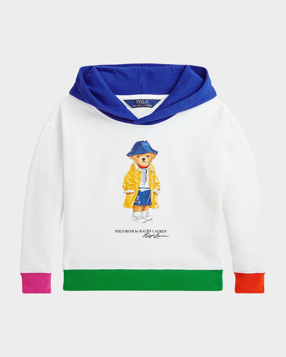 Polo Ralph Lauren Girls Polo Bear Fleece Hoodie - Paper White