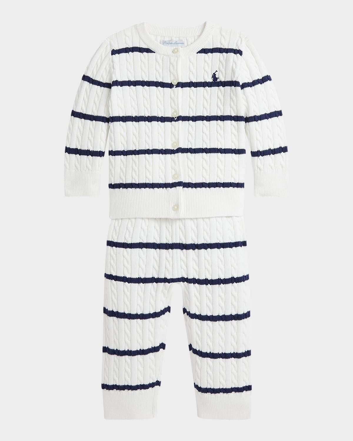 Polo Ralph Lauren Girl's Cable-Knit Cardigan & Leggings Set
