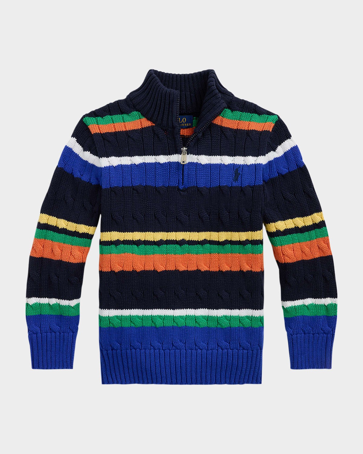 Polo Ralph Lauren Boy's Cable Knit Striped Sweater