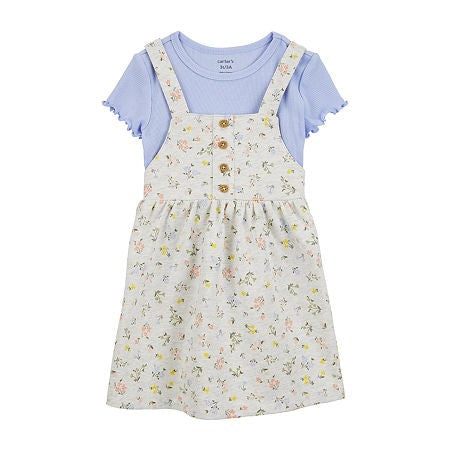Carter's Toddler Girls Cotton Top & Floral-Print Dress, 2-Piece Set