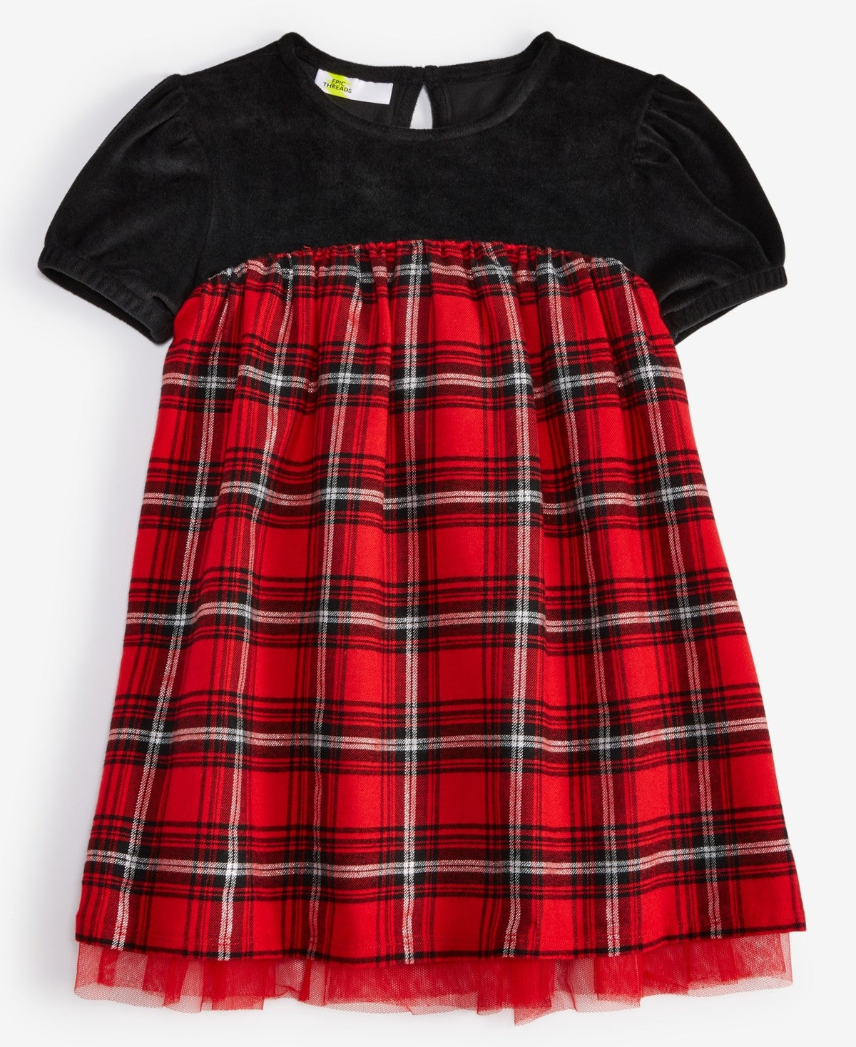 Epic Threads Toddler Girls Mary Short-Sleeve Plaid Dress
