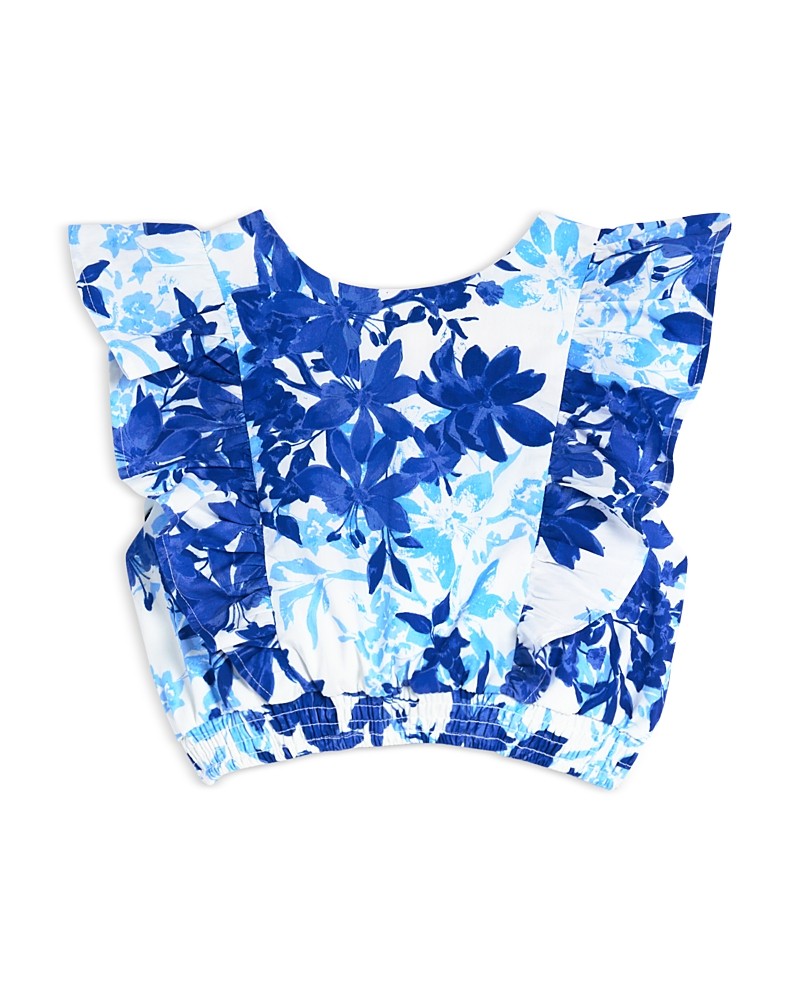 Aqua Girls' Cropped Ruffled Top, Little Kid