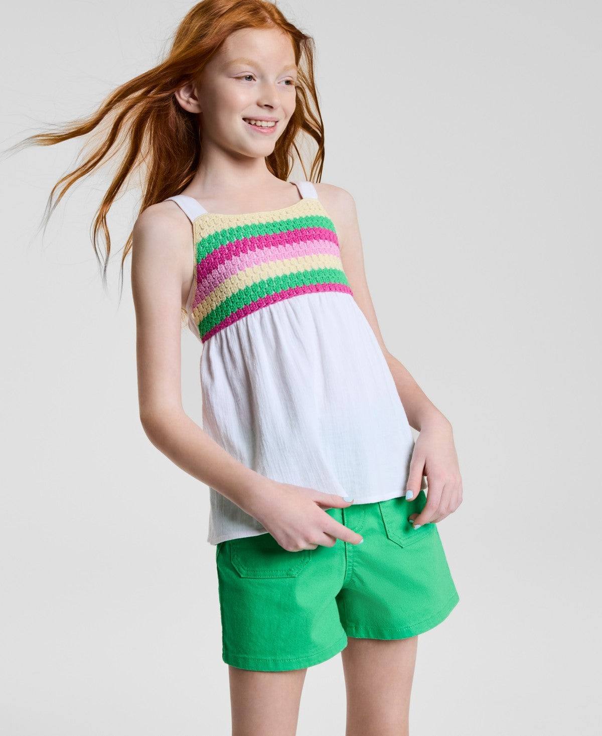 Epic Threads Little & Big Girls Cotton Multi Crochet Swing Tank Top