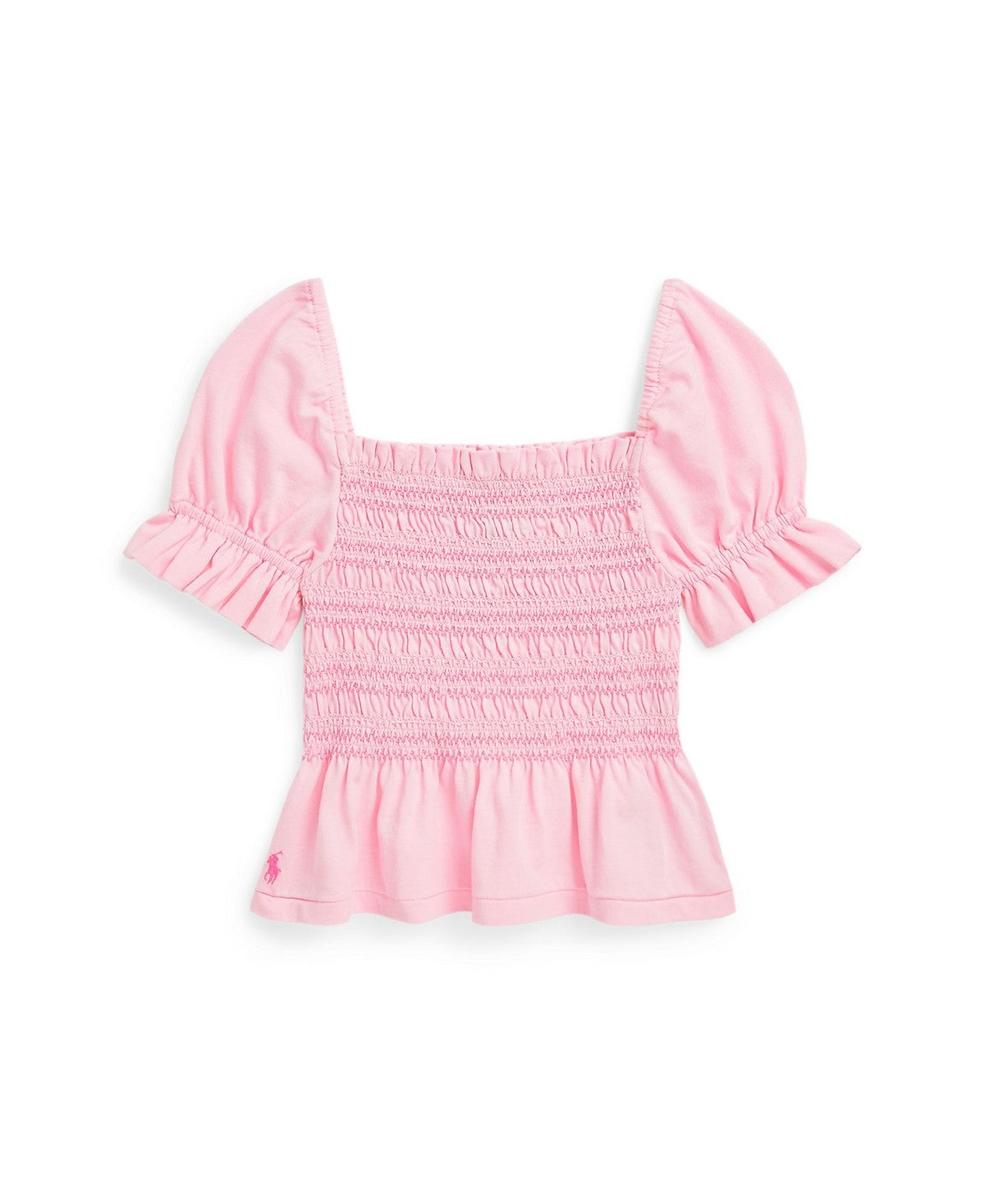 Polo Ralph Lauren Girls Smocked Jersey Peplum Top
