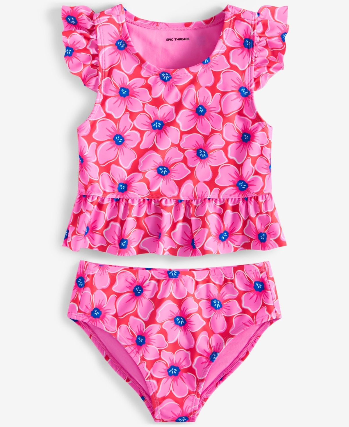 Epic Threads Little Girls Floral Tankini Two-Piece Swimsuit