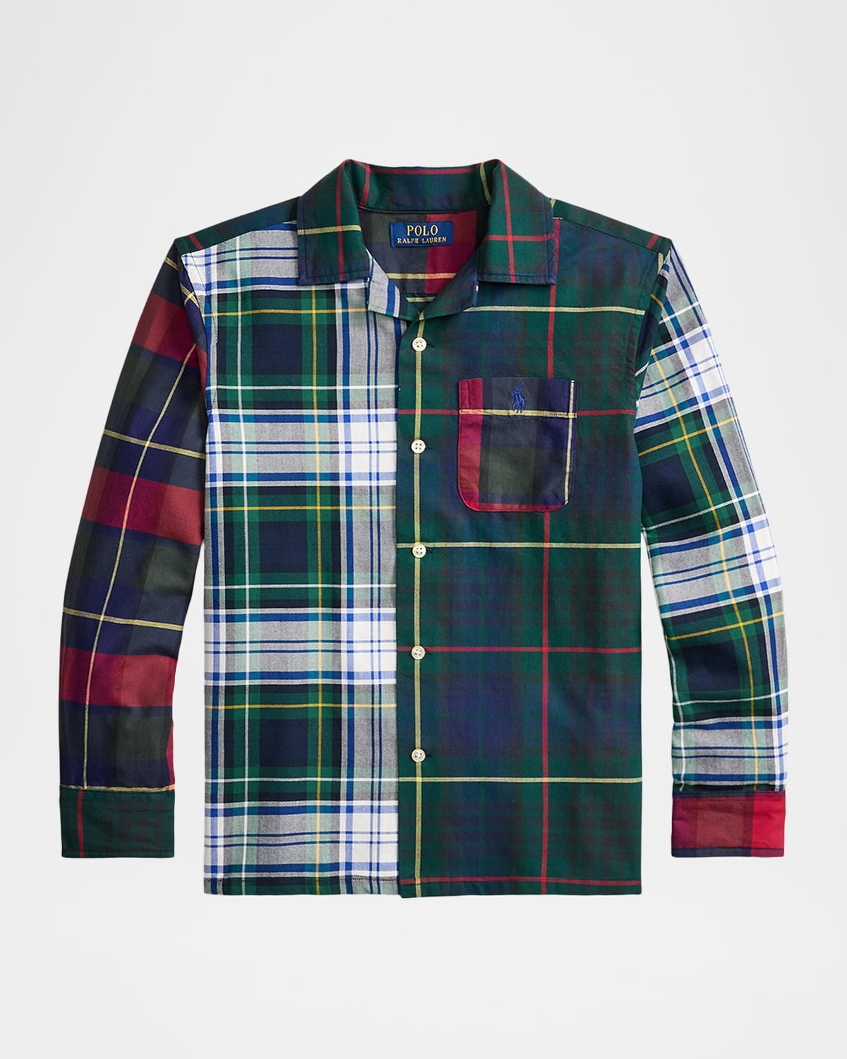 Polo Ralph Lauren Boys' Plaid Oxford Fun Long-Sleeves Shirt