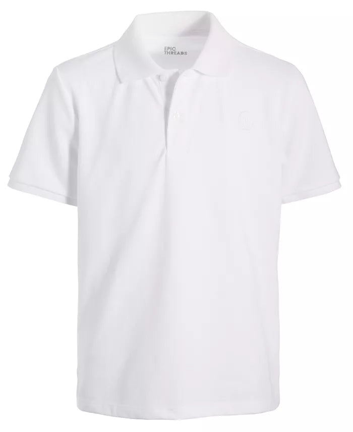 Epic Threads Big Boys Smile Icon Polo Shirt - Bright White
