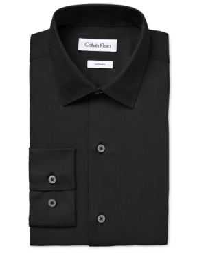 Calvin Klein Boys' Long Sleeve Sateen Dress Shirt Button-down Style W