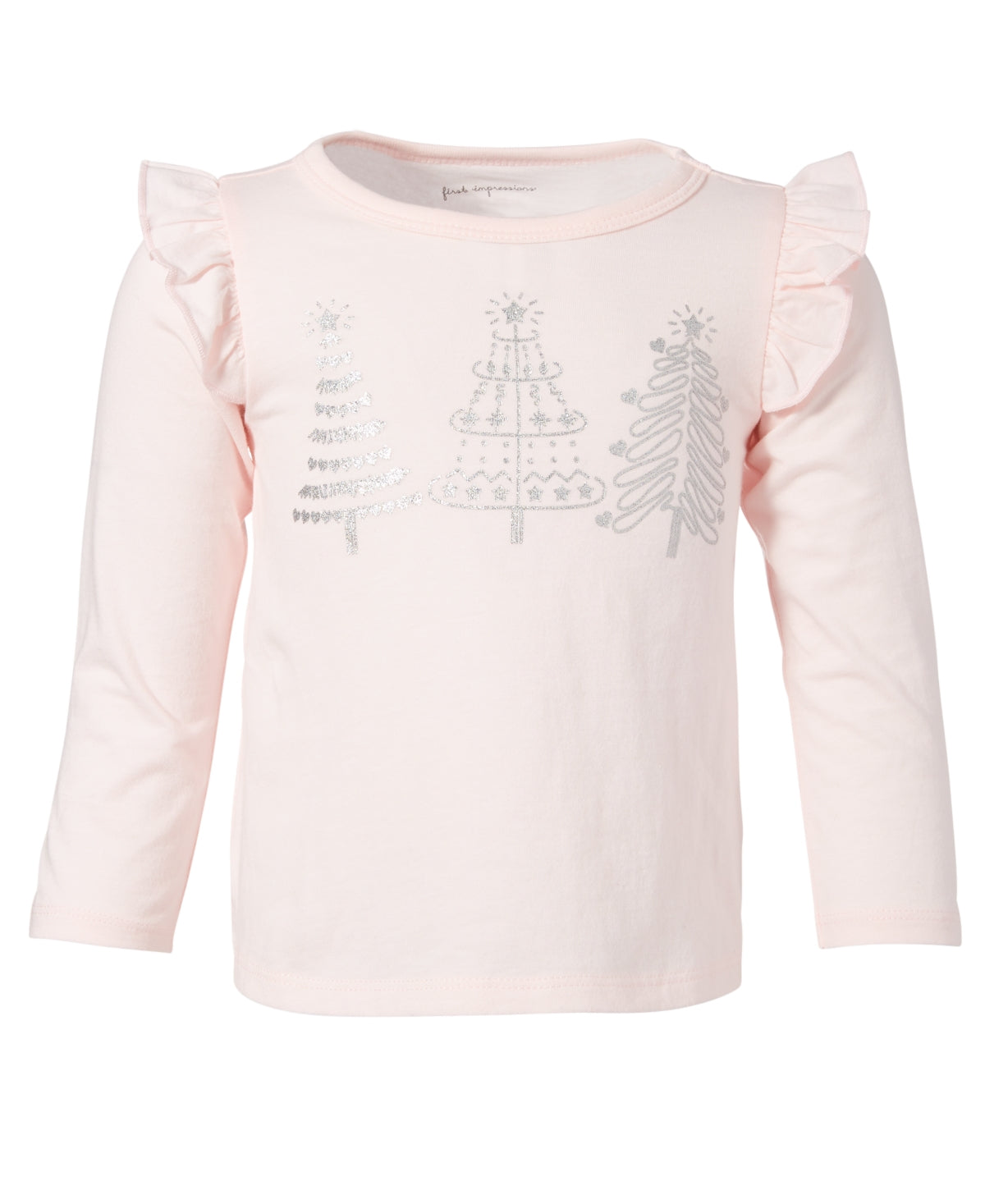 First Impressions Baby Girls Cotton Shimmer Tree T-Shirt