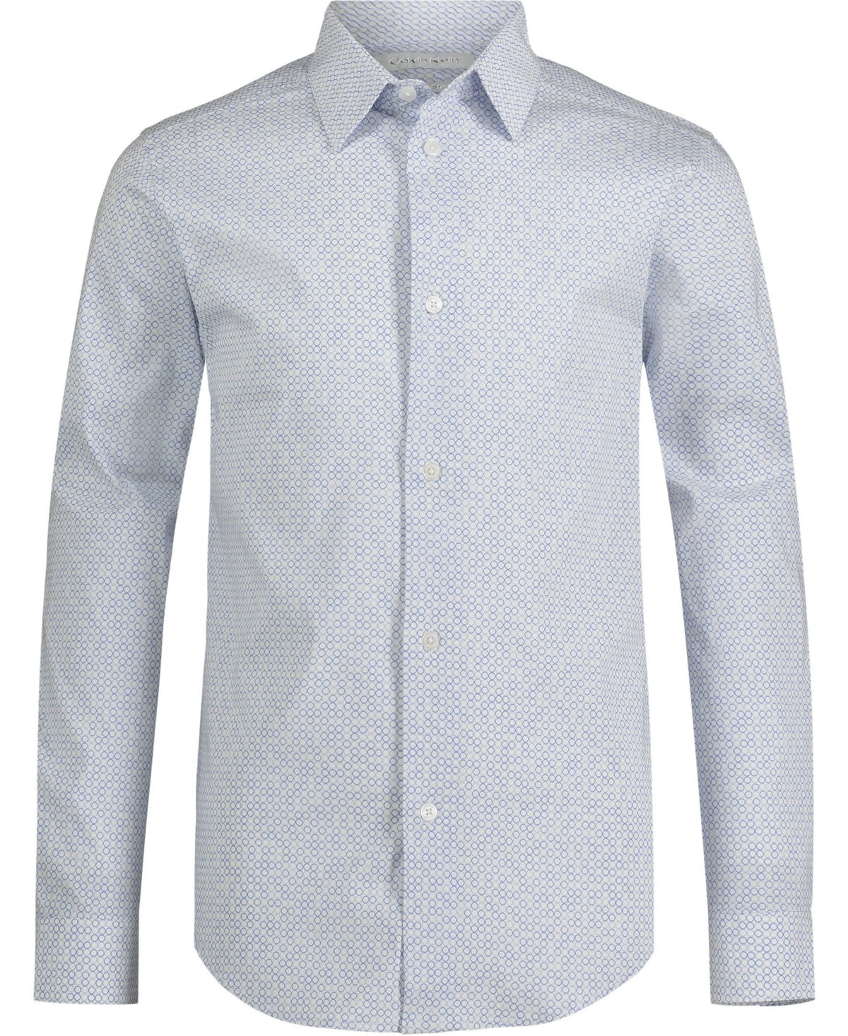 Calvin Klein Big Boys Long Sleeve Stretch Circle Print Shirt