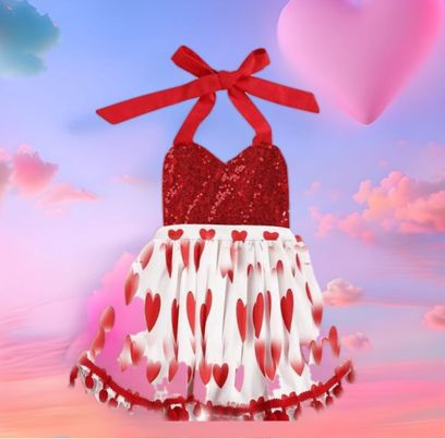 Red Heart Halter Dress