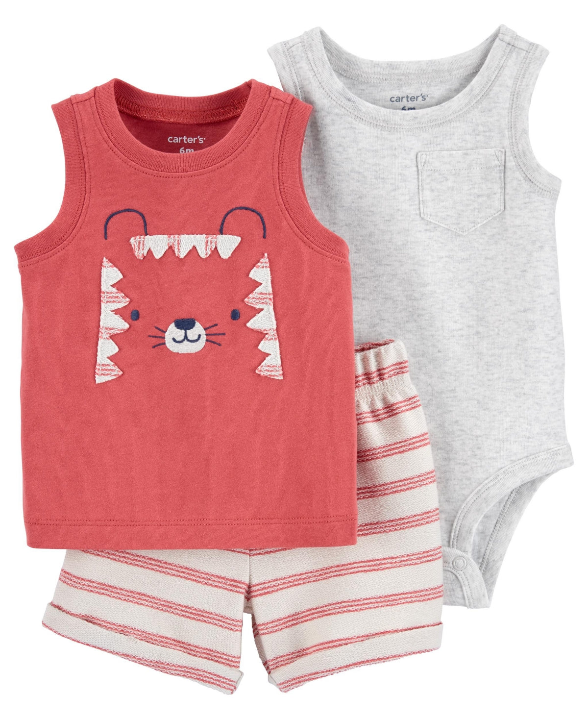 Carter's Baby Boys Little Shorts, Tank and Bodysuit, 3 Piece Set - Red