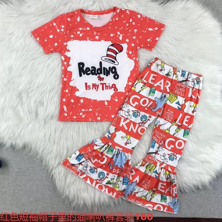 Dr. Seuss Reading is My Thing Ruffle Pants Set