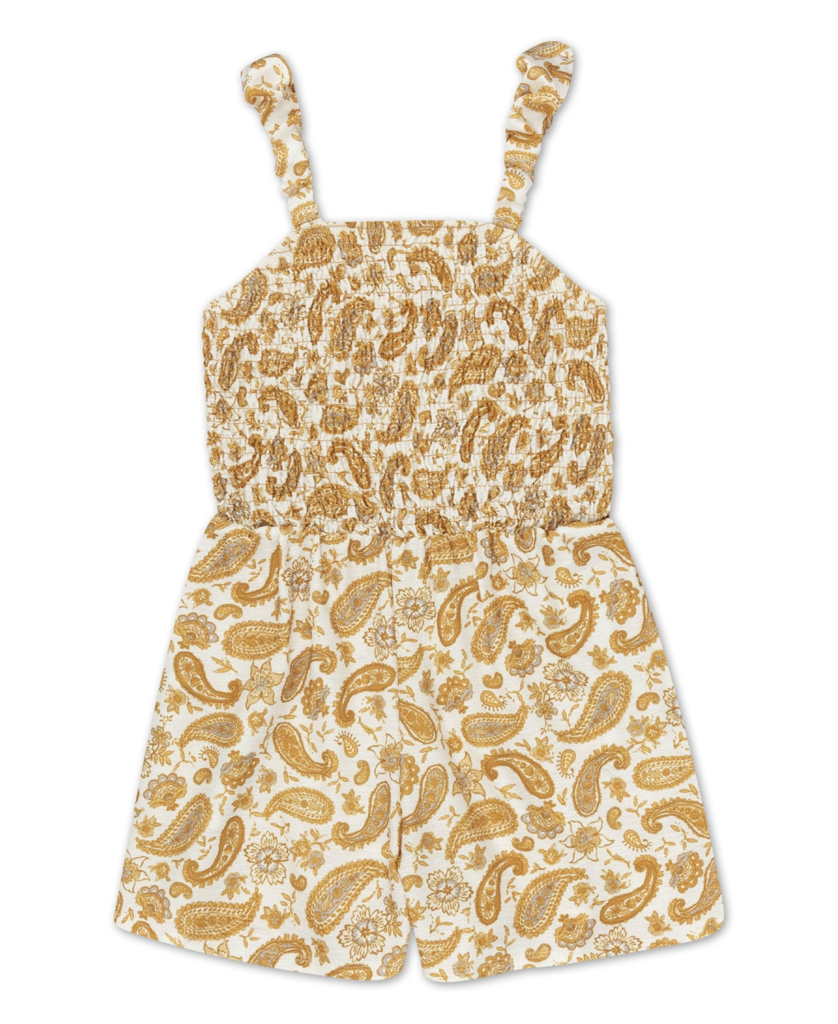 Speechless Big Girls Paisley Print Smocked Bodice Sleeveless Romper