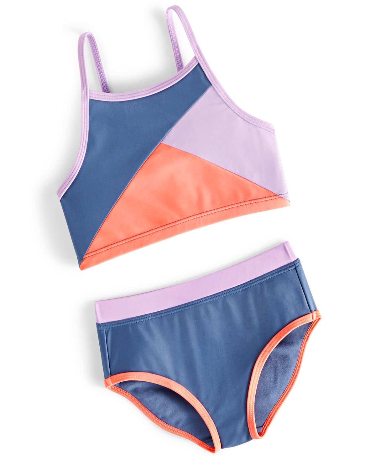 ID Ideology Big Girls Colorblocked Swimsuit Top ONLY