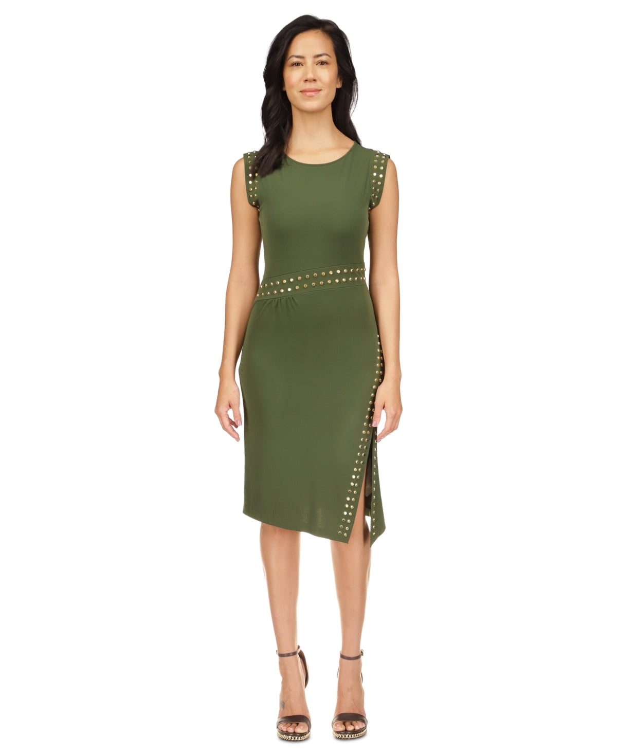 Michael Kors Women's Astor Studded Side-Slit Midi Dress