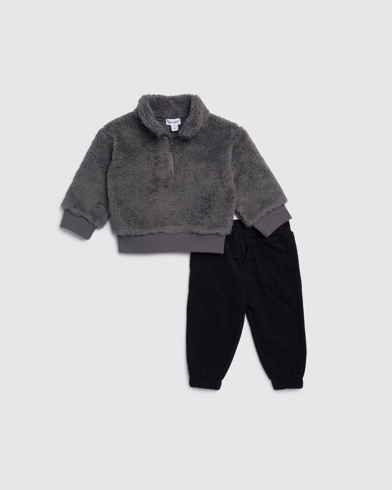 Splendid Boys' Fuzzy Half Zip Sweatshirt & Jogger Pants Set
