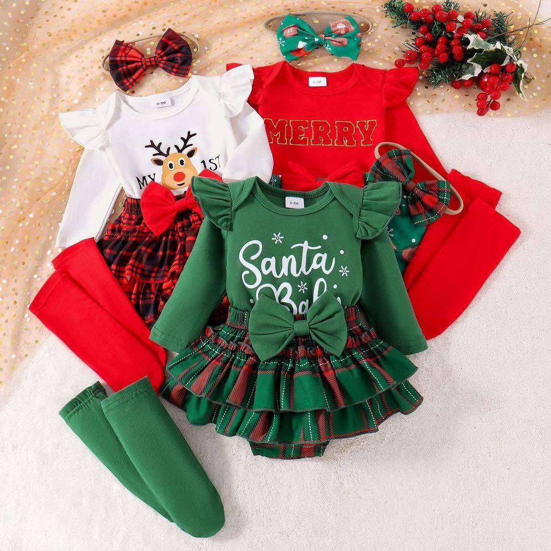 Green Santa Baby One Piece