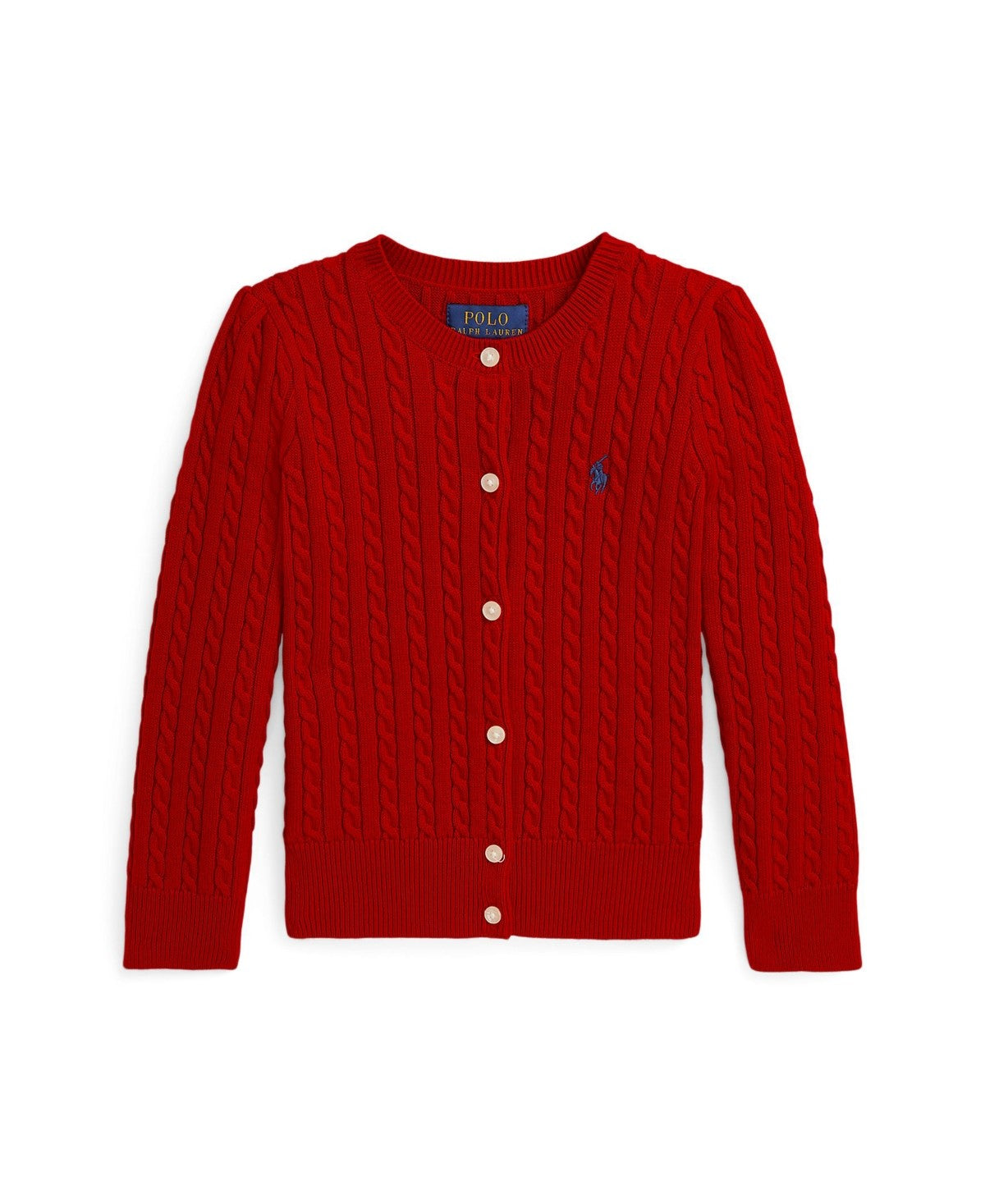 Polo Ralph Lauren Toddler and Little Girls Mini-Cable Cotton Cardigan - Red