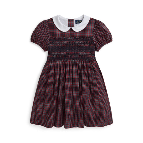 Ralph Lauren Girls Plaid Smocked Cotton Dress- C Heritage