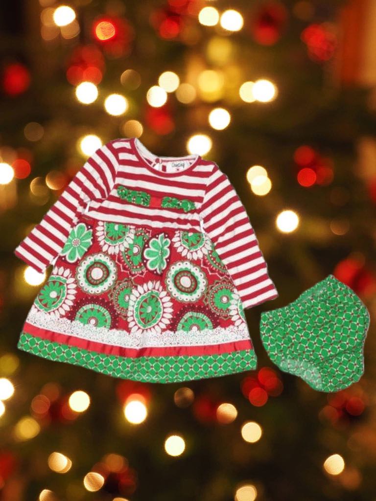 Counting Daises Christmas Dress and Bloomer Set