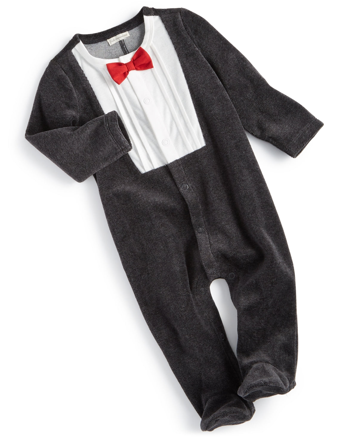First Impressions Baby Boys Tuxedo Coveral - Deep Pewtr Hthr