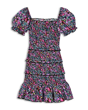 KatieJnyc Girls' Laila Puff Sleeve Tiered Smocked Dress