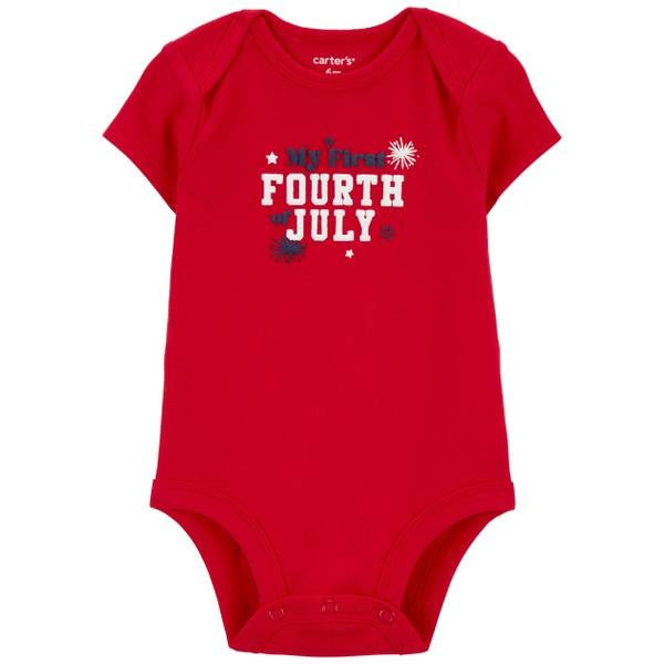 Carter's Baby Boys Crew Neck Short Sleeve Bodysuit- Red