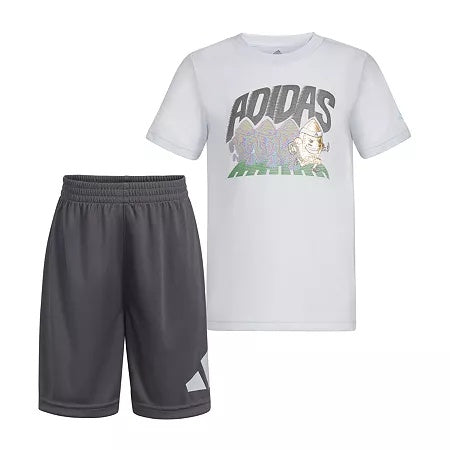 Adidas HALO BLUE Toddler Boys 2-pc. T-Shirt & Short Set