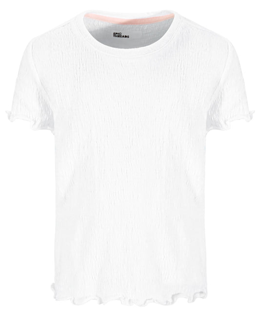 Epic Threads Girls Solid-Color Textured T-Shirt - Bright White