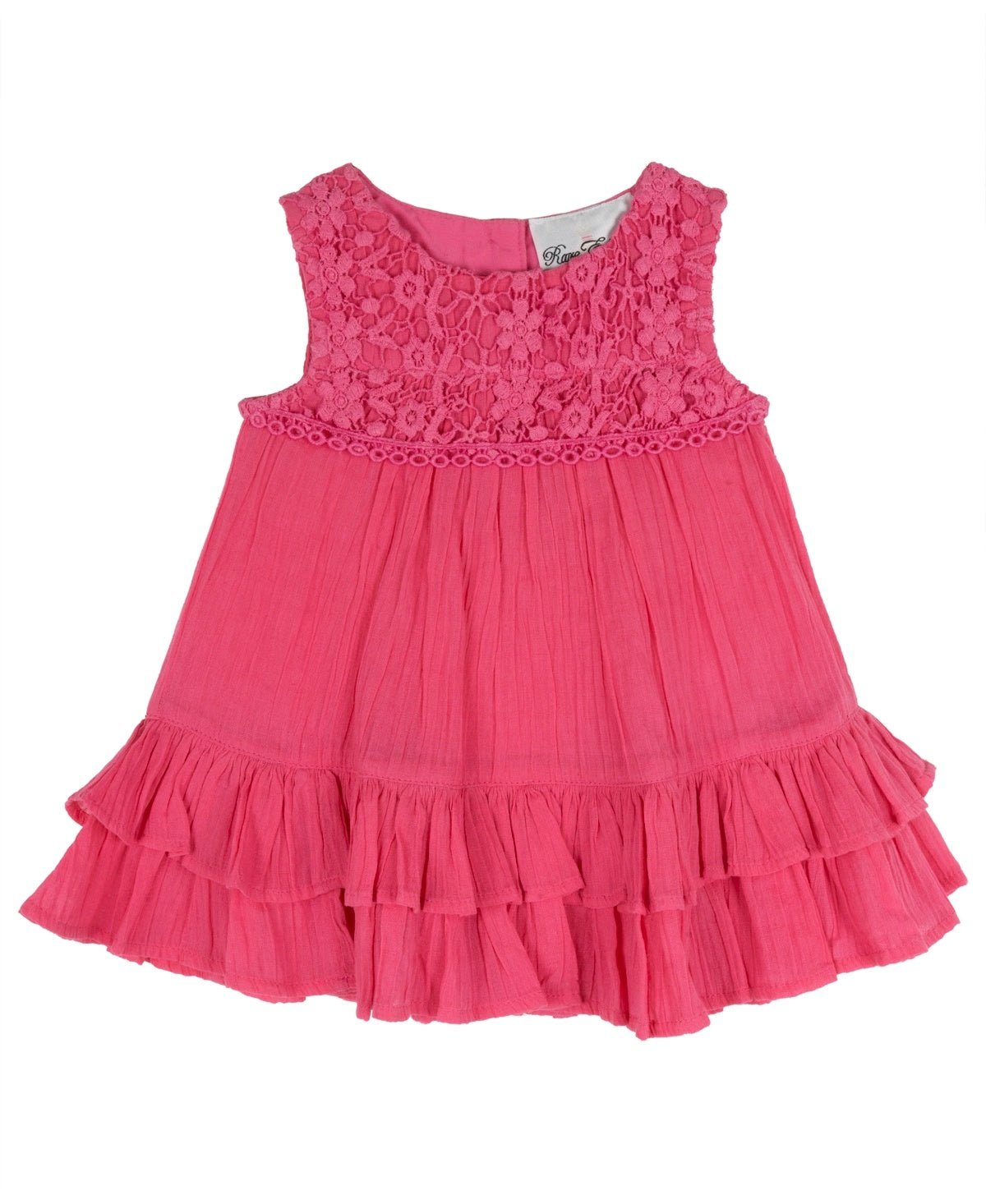 Rare Editions Baby Girl Crochet and Gauze Dress